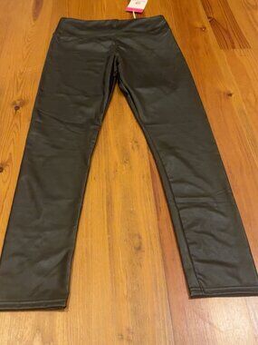 MarleyLilly Black Faux Leather Leggings Size S NWT